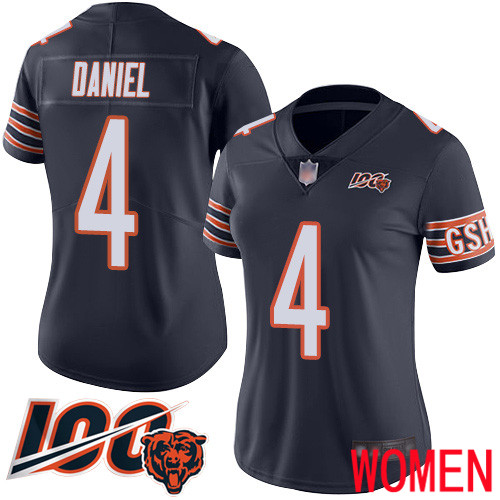 Chicago Bears Limited Navy Blue Women Chase Daniel Home Jersey NFL Football #4 100th Season